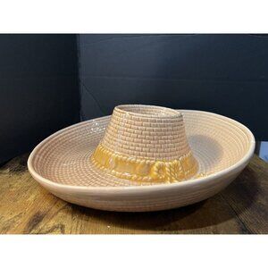 Vintage 1992 Regent Portugal Ceramic Sombrero Hat Chips & Dip Bowl Cinco de Mayo